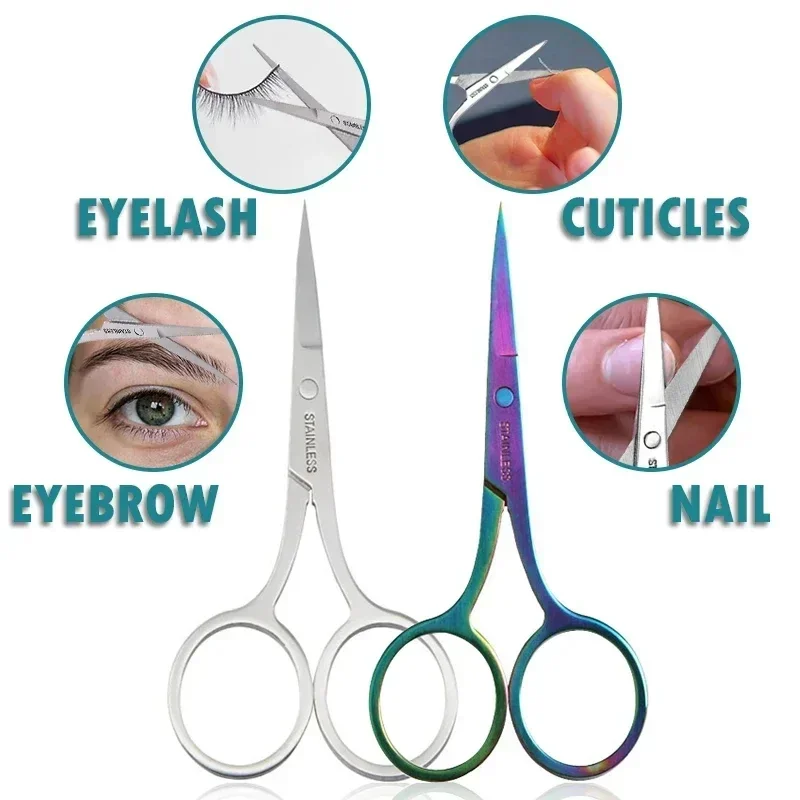 1 pz forbice per sopracciglia trucco ciglia trimmer rimozione peli del viso manicure forbice strumento per cuticole per unghie forbici di bellezza