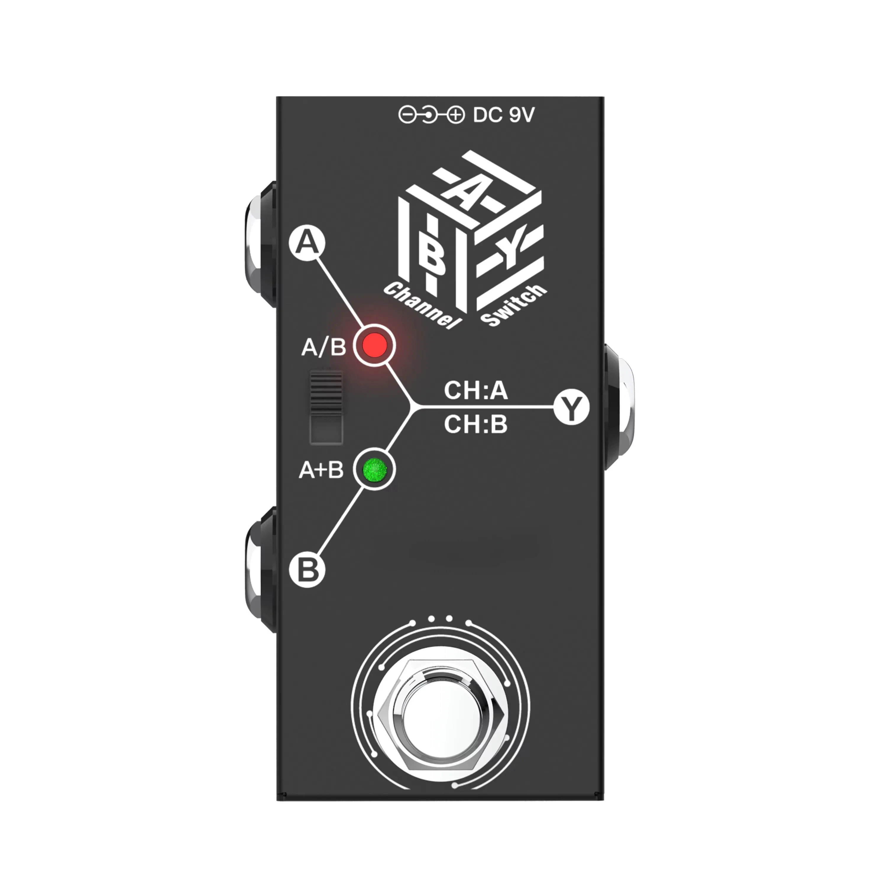 Miwayer ABY Line Selector Effect Pedal, Anti-slip Metal Casing True Bypass ABY Channel Switch for Electric Instruments