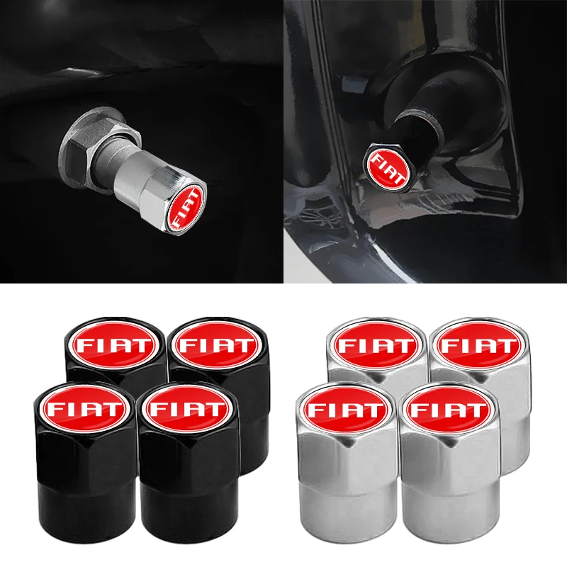 Neue 4 Stücke Auto Rad Reifen Ventilkappen Air Stem Abdeckungen Zubehör Für Fiat 500 500L 500X 124 Abbas MobiPanda Tipo Sedici Centoventi