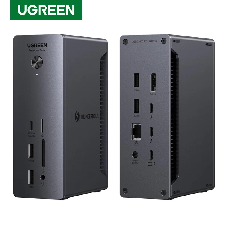 محطة إرساء TLF UGREEN 4 Dock Revodok Max 213 13 في 1 40 جيجابت في الثانية مزدوجة 4K 60 هرتز شاشة 8K شحن سريع لـ La