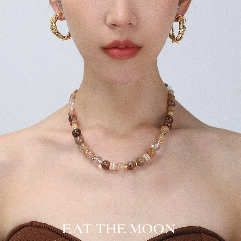 

Ожерелье из натурального камня для женщин, медь, золото 18 карат, кварцит, натуральный бисер Fritillaria, цепочка на ключицу, колье, амулет, ювелирные изделия, подарки