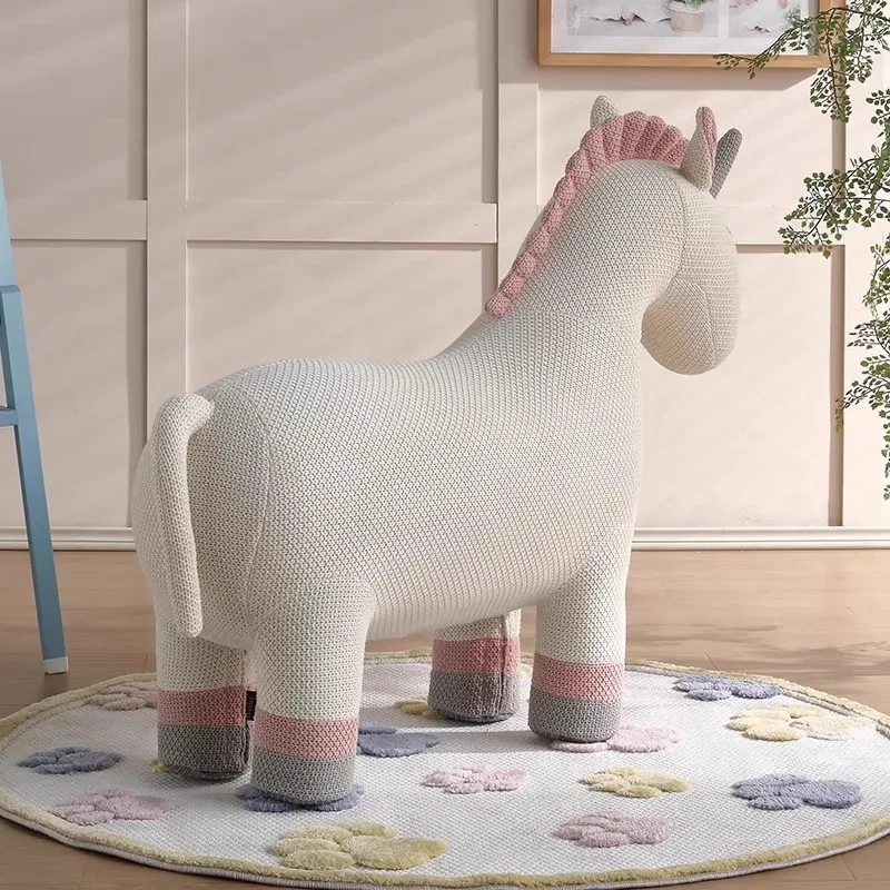 어린이 보조 의자 어린이용 나무 동물 유니콘 의자 승용 오토만 장난감 창의적인 의자 어린이용 스툴