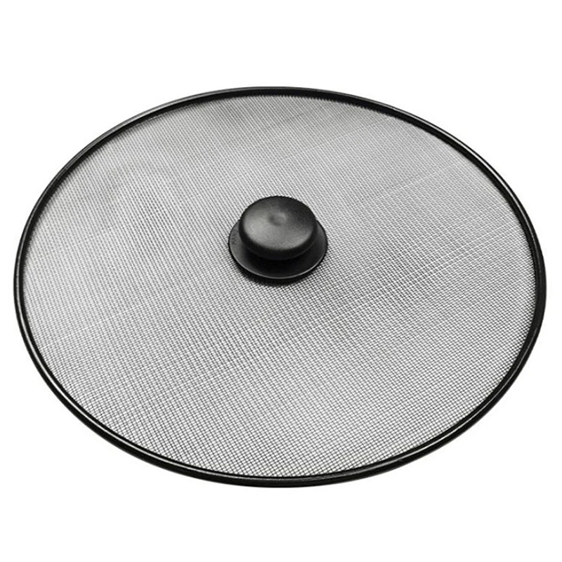 Fine Mesh Grease Splatter Guard, Black Splash Proof Pan Cover, Durable Oil Shield, Practical Household Kitchen Accessory