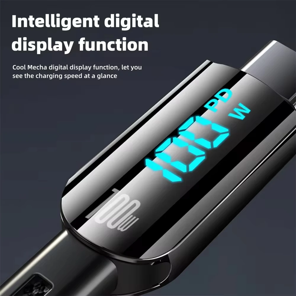 NNBILI PD 100W Digital Display Cable USB Cable 66W Fast Charging Charger For iPhone 15 ProMax Xiaomi Huawei Poco Samsung Oneplus