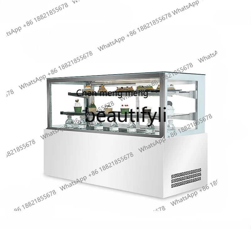 Refrigerated heating double temperature cooked food preservation display cabinet
