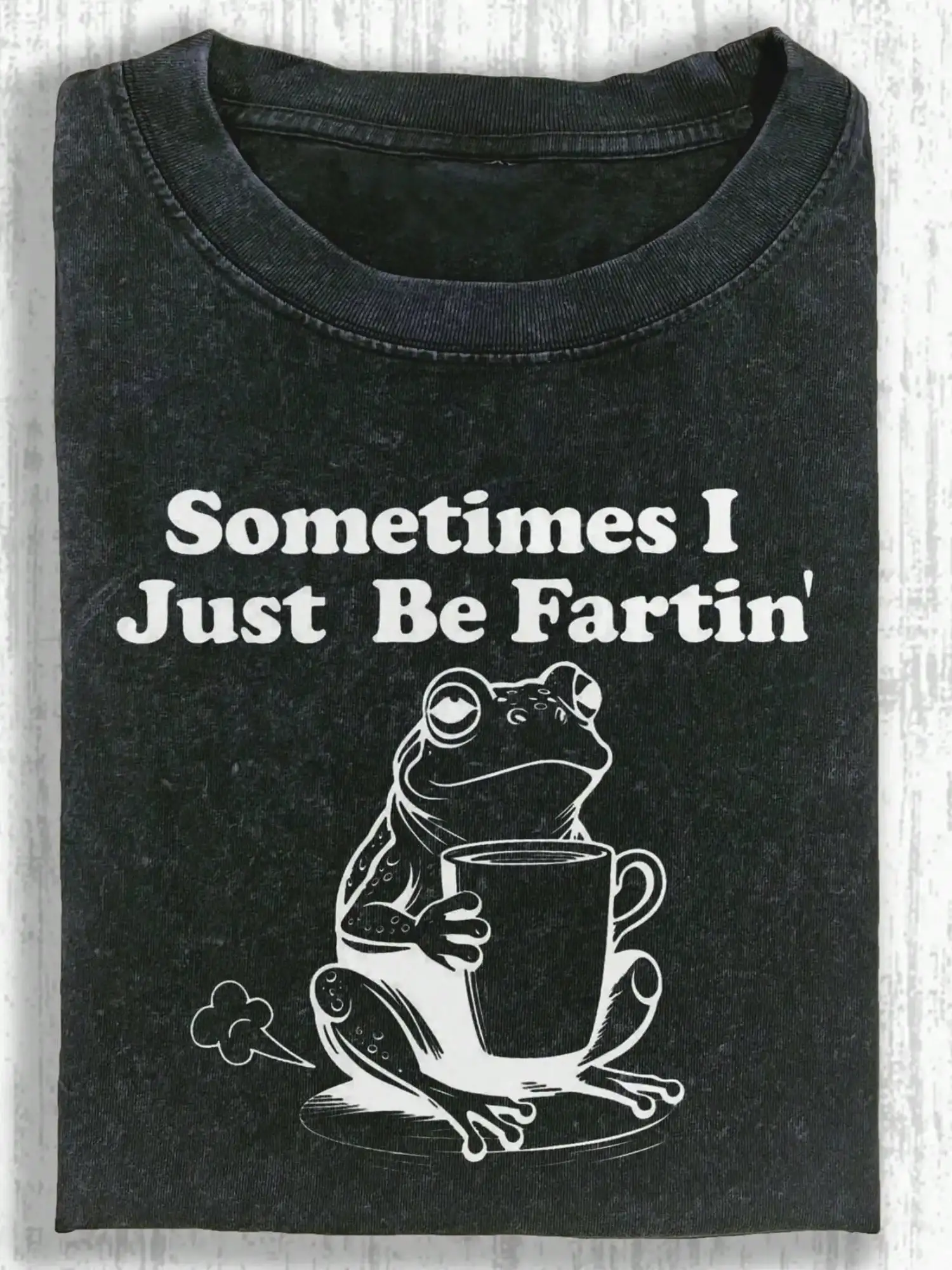 Men's Funny Frog Graphic T-Shirt with Coffee Cup Design, Black Casual Tee for Daily Wear
