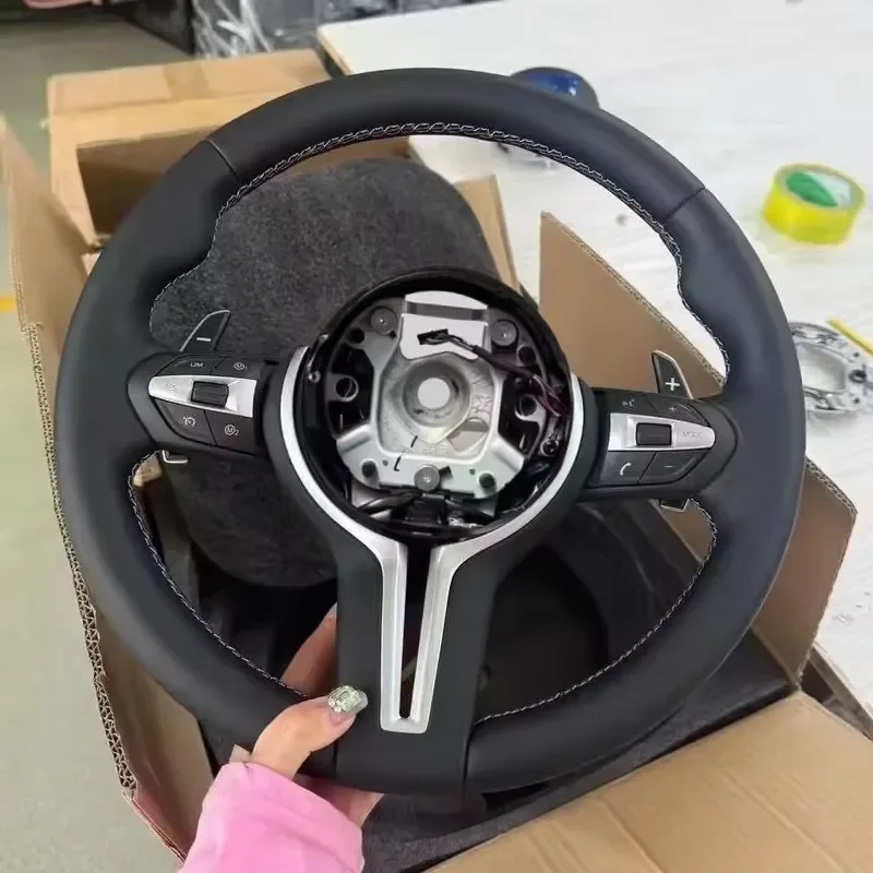 M Sport Full Leather Steering Wheel M5 F30 F33 F15 F16 F20 F21 F25 F26 F11 F12 F13 X1 X2 F80 E90 E70 E84 With Paddles For BMW M3