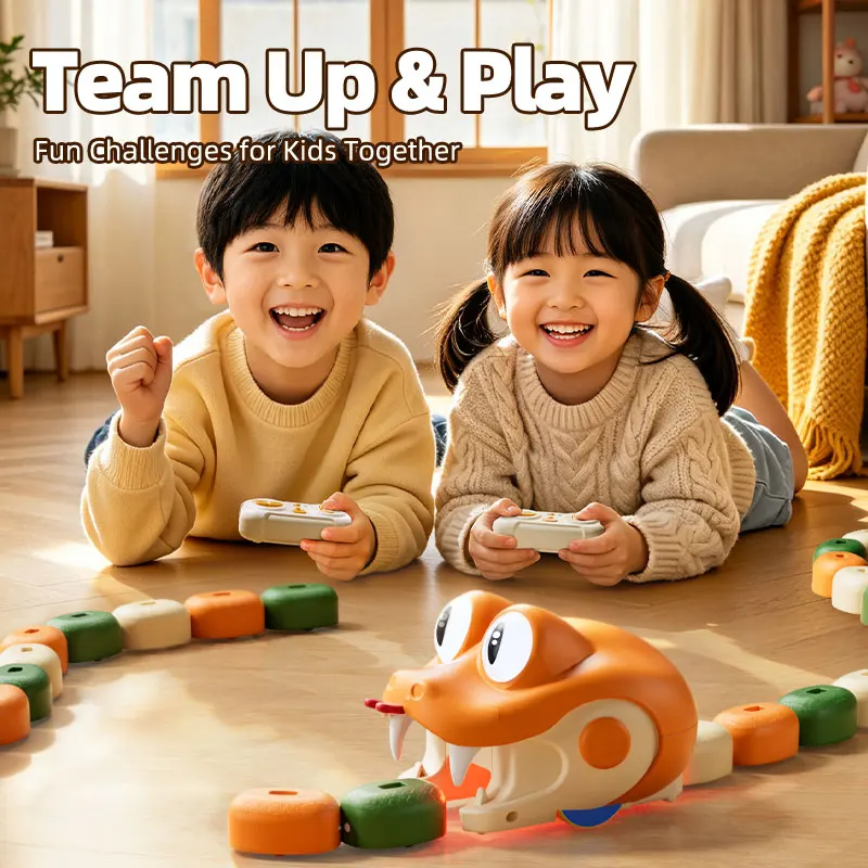 Remote Control Magnetic Gluttonous Snake Toy Two Player Interactive Battle Eater Snake Car With Remote Control For Indoor Game