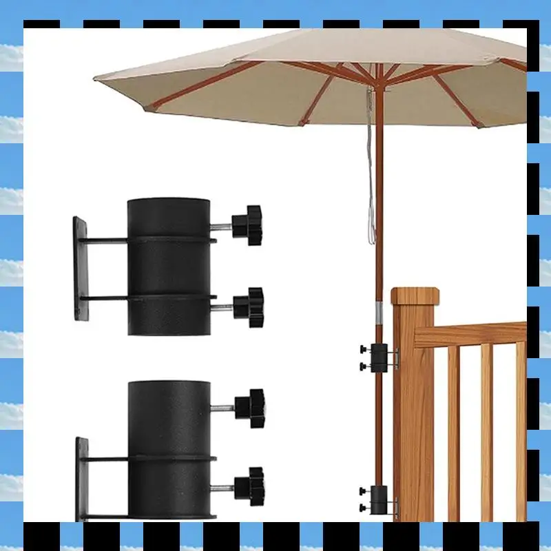 

ABME Heavy Duty Patio Umbrella Holder,Patio Umbrella Stand Umbrella Clamp Mount Bracket For Deck Railing, Mount To Deck Durable