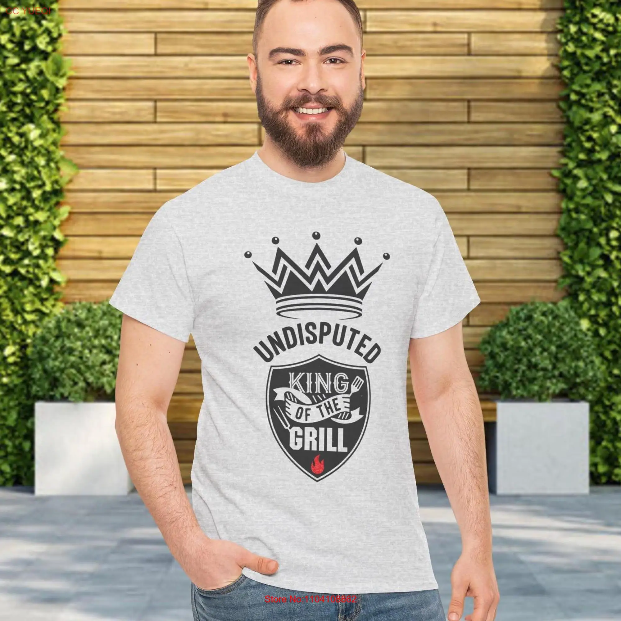 Undisputed King Of The Grill Chillin And Grillin Funny Daddy Barbeque Lover Backyard Champ Heavy Cotton T Shirt