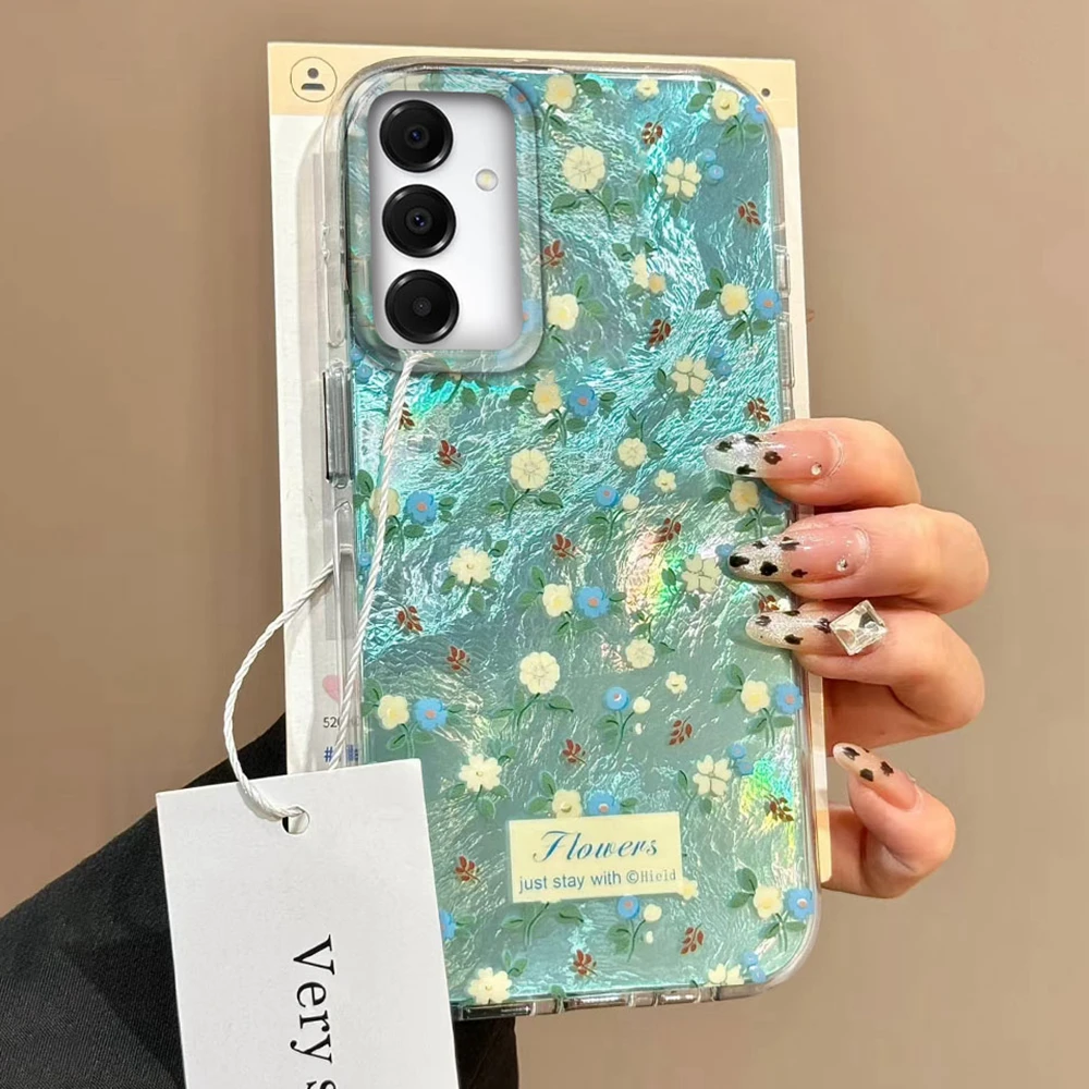 Grüner Farbverlauf Rose Floral Handyhülle für Samsung Galaxy A16 A07 A17 A26 A36 A56 A25 A35 A55 A14 A34 A54 A15 A13 A32 A12 Cover