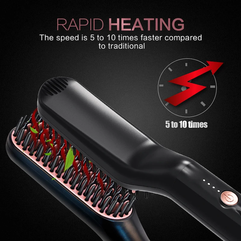 High Quality Household  Electric Beard Comb Hair Styling Tool Beard Straightener Hot Brush Hairstyle Tool