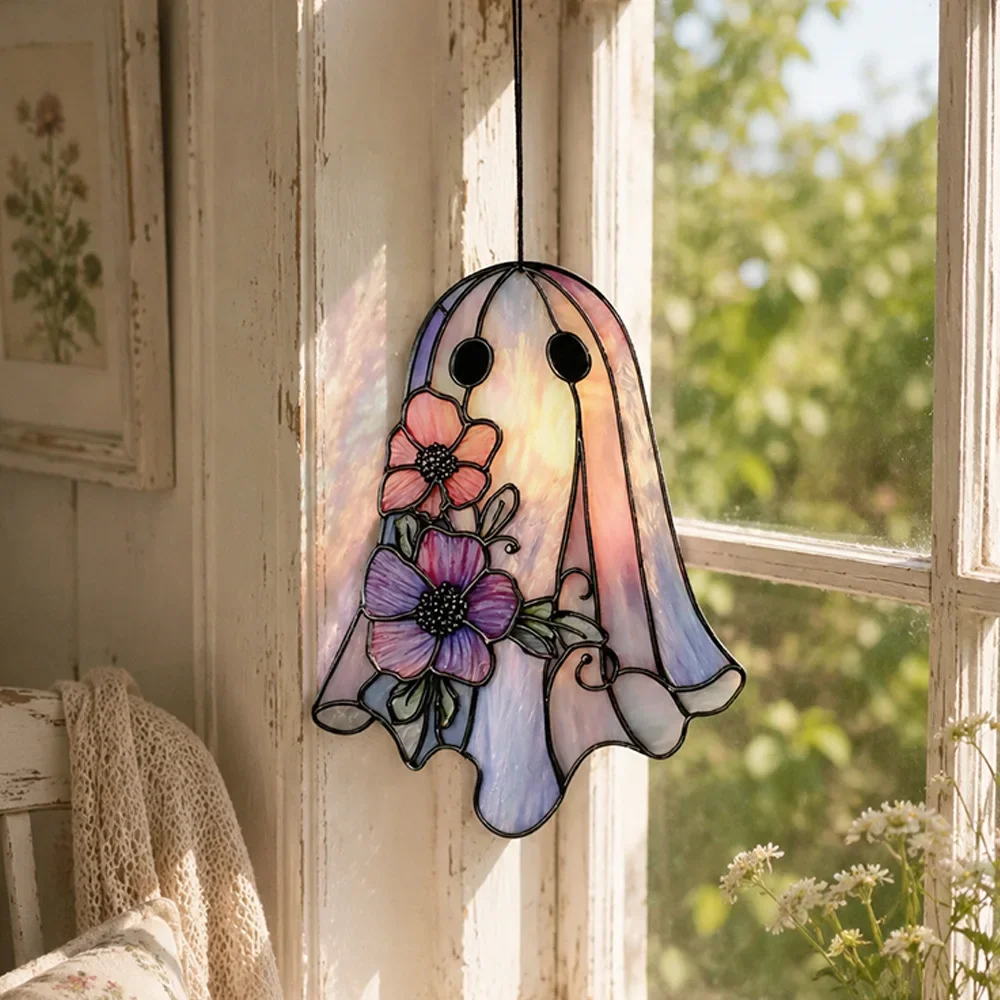 1/3/5 pcs Vintage Gothic Anatomical Heart Suncatcher Red Rose Acrylic Window Hanging Ornament Wall Home Decor Gift