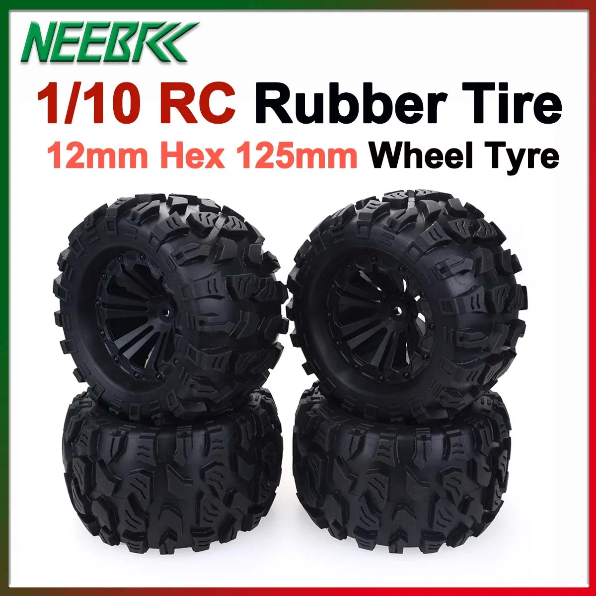 

4PCS ZD Racing 12mm Hex 1/10 RC Truck Monster Tires 125mm Rubber Wheel Tyre for RC Car Buggy HPI HSP Savage XS TM Flux LRP Parts