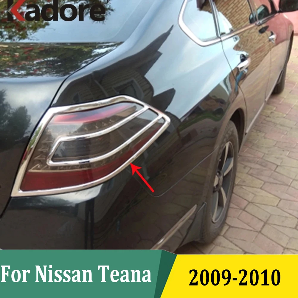 For Nissan Teana 2009 2010 Chrome Rear Back Light Lamp Cover Trim Tail Light Car Sticker Frame Exterior Accessories