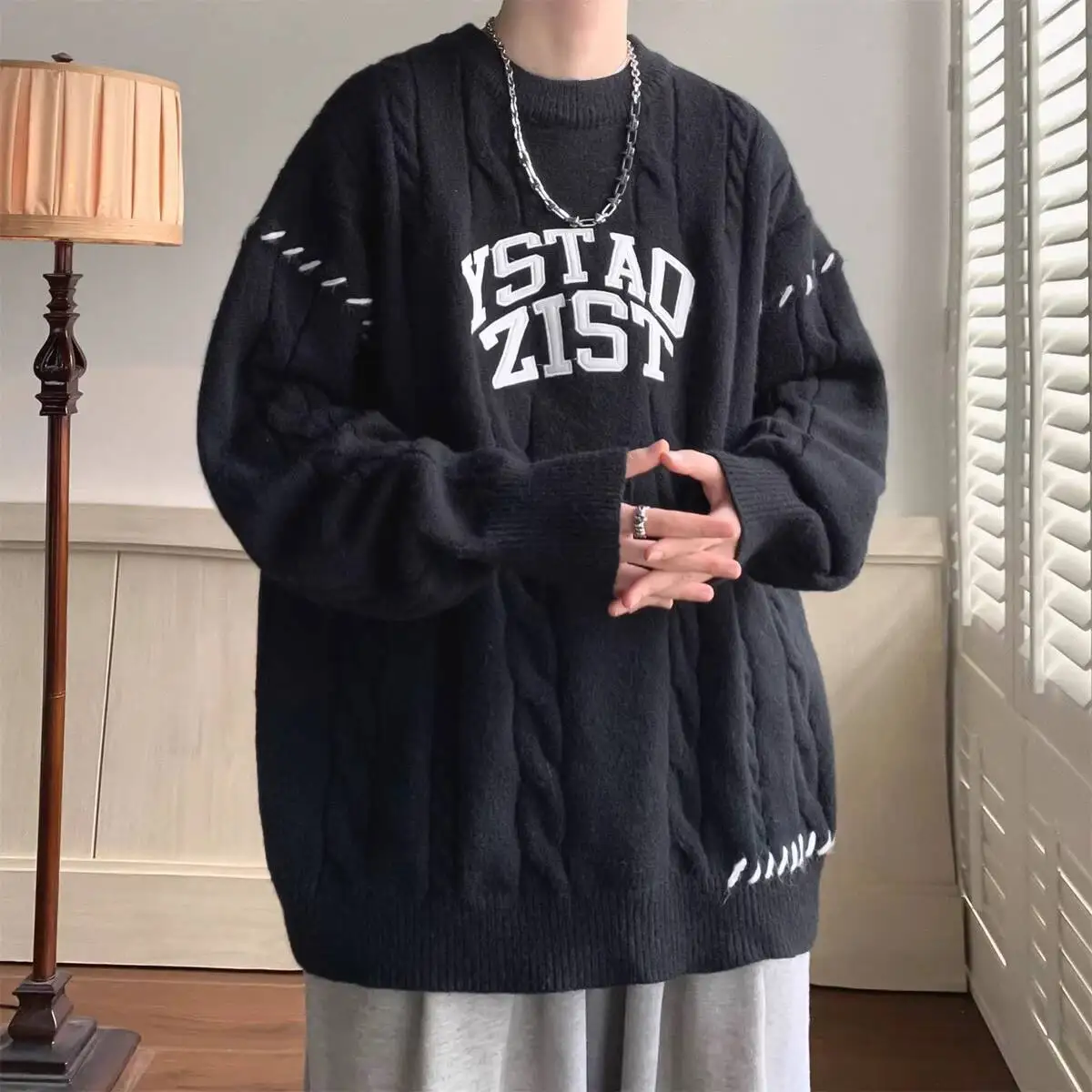 Men's Sweater 2025 Autumn Winter Thickened Knitting Sweater Outerwear Retro Japanese Lazy Vibe Trendy Sweater