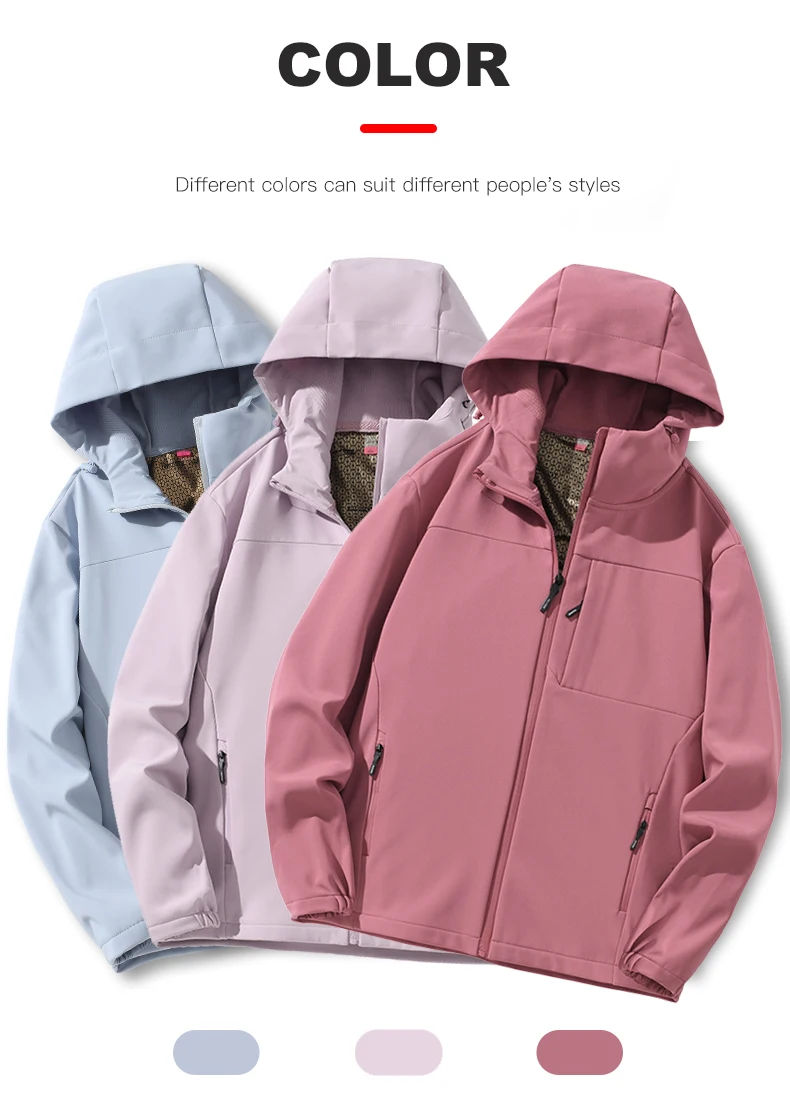 LNGXO Warme Winter-Fleecejacke für Damen, wasserdicht, winddicht, SoftShell für Wandern, Camping, Klettern, Skifahren, Outdoor, Thermomantel – Detail 3