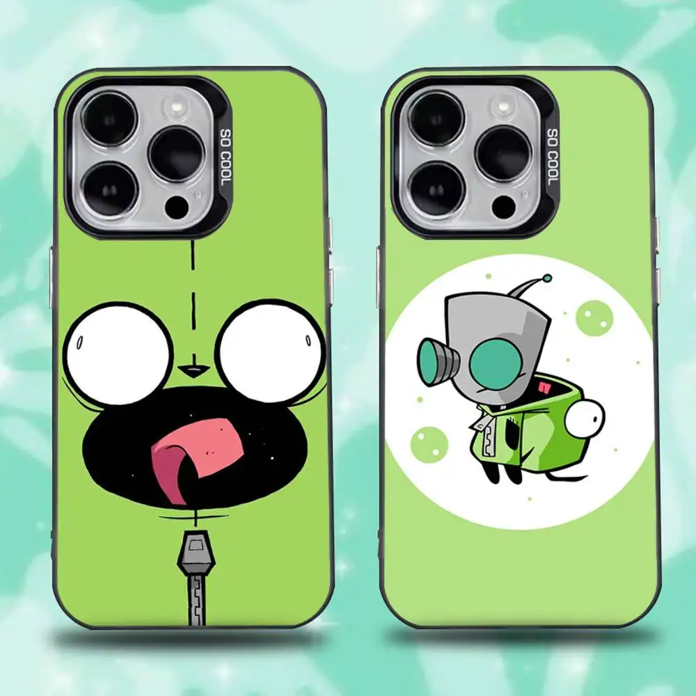 

Cartoon I-Invader Zim Gir Phone Case For iPhone 16,15,14,13,12,11,Pro,Max,Plus,Mini,XS,SE Anti Fall Black Matte Hard Bumper