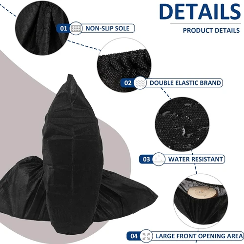 Imagen 2 del producto 300/200/100 Uds cubiertas de zapatos cubiertas de botines antideslizantes desechables protectores de zapatos de pie duraderos para interiores
