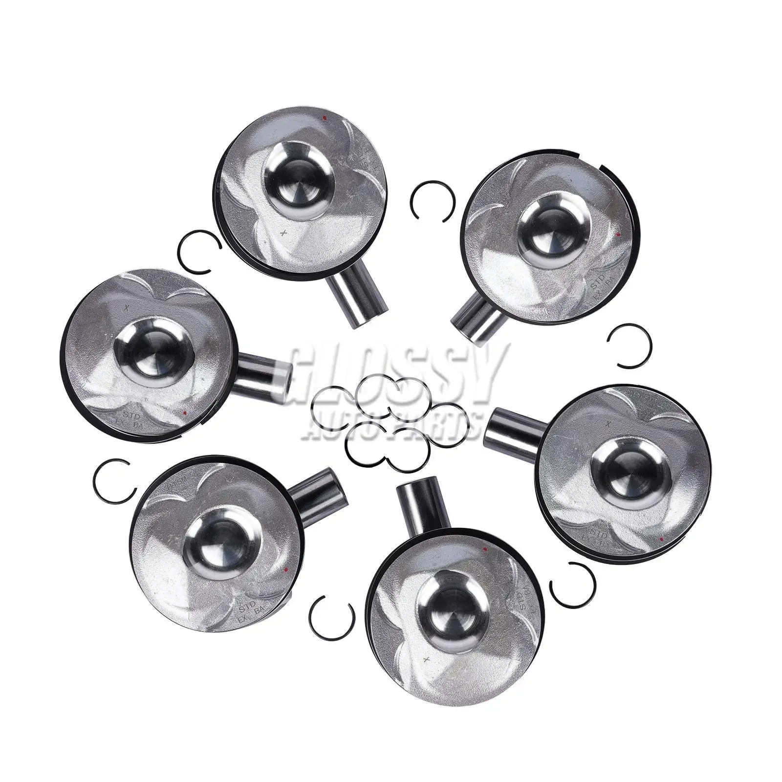 AP03 Set fasce elastiche 6 pezzi AJ126 per Jaguar Land Rover 3.0L V6 sovralimentato