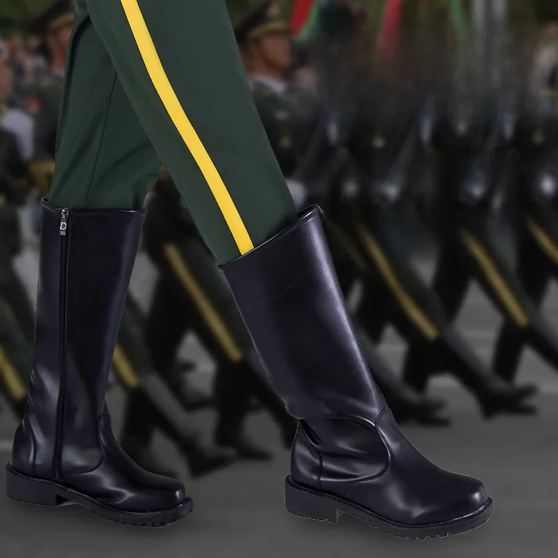 student-flag-raising-t-ceremony-boots-high-waist-drum-band-leather-boots-new-flag-raising-hand-knight-equipment