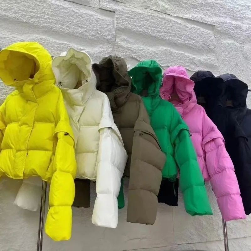 Women's clothing Down jacket New style Short style Winter Hooded Loose fit Duck down Thickened Warm Outerwear jackets for women