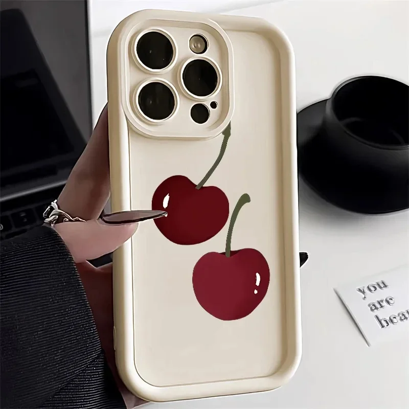 Cherry Phone Case For iPhone 11 Case iPhone 13 12 14 15 Pro XS Max XR 7 8 Plus X SE 2020 Shockproof Bumper Silicone Soft Cover