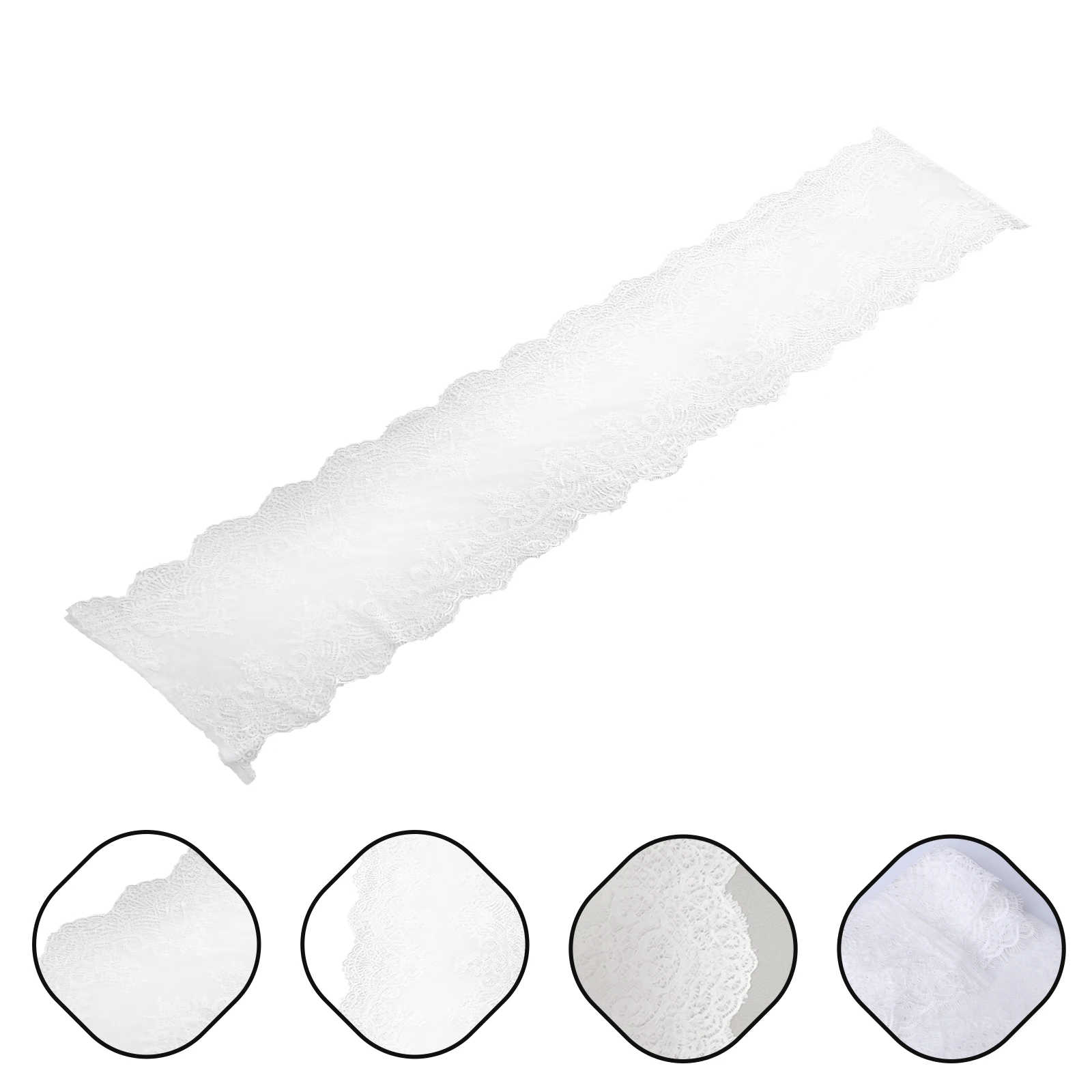 Lace Table Runner White Embroidered Dust Proof Wedding Party Decorations Tablecloth Classic Elegant Fine Workmanship Easy Clean