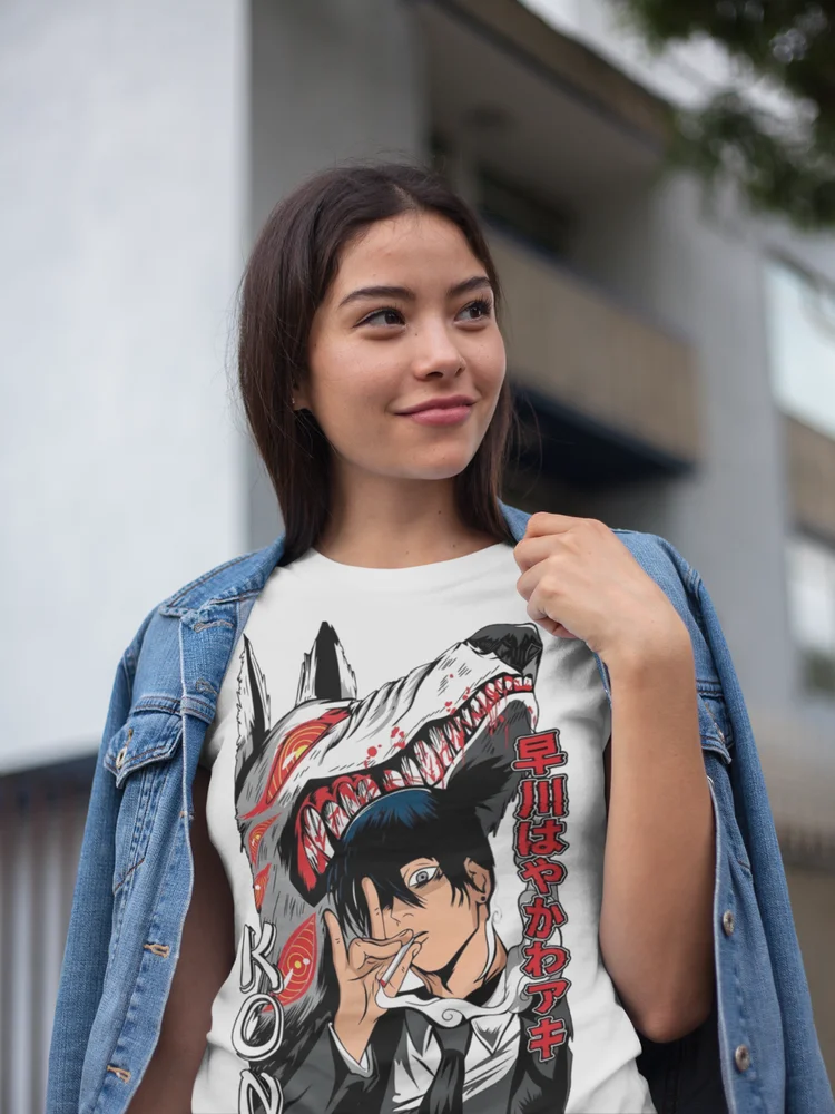 Aki Hayakawa Kon Denji Makima motosierra diablo Anime camiseta Anime camiseta