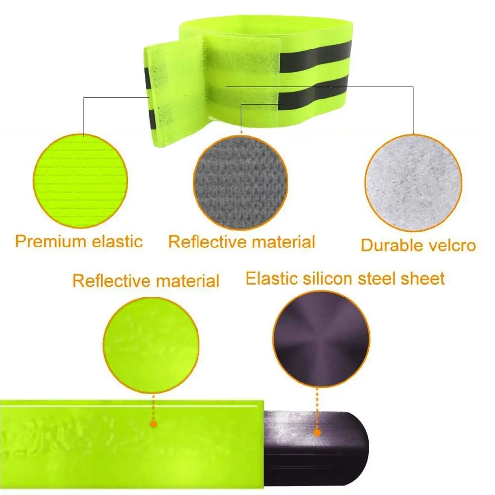 High Quality Reflector Wristband Fishing Accessories Warning Armband Sport Tape Bike Safety Alert Cycling Reflective Strips