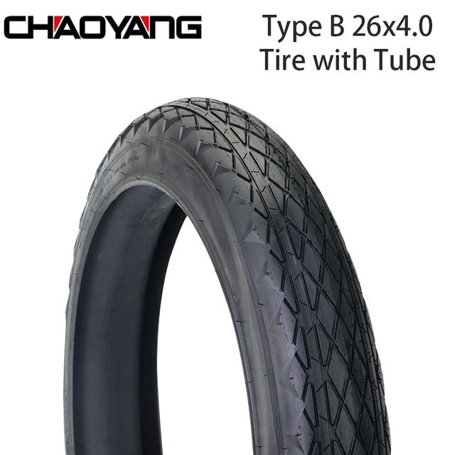 CHAOYANG 26x4.0 Bicycle Half Bald Bike Fat 26 Inch Tire Tube Set Cycling Road Electric Bicycle Parts AliExpress 18