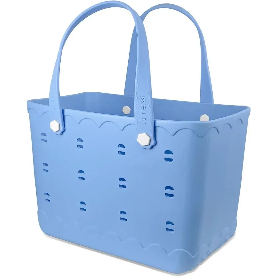 

Rubber Beach Tote Bag for Women Waterproof EVA Silicone Tote for Pool Swimming Sports