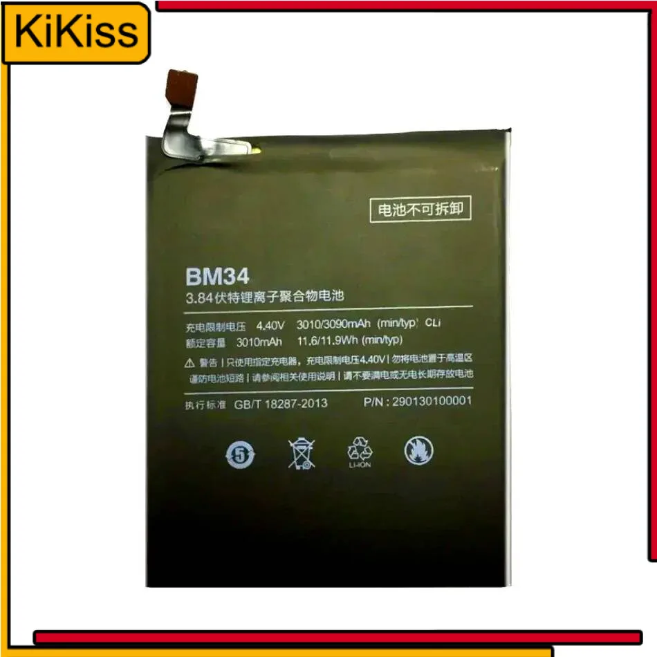 

3010Mah Stable Reliable Replacement BM34 Mobile Phone Battery For Xiaomi MI Note Pro