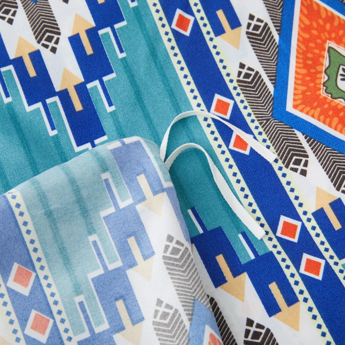 Bohemian Stripe Duvet Cover Set 3Pcs Tribal Print Bedding Set for Amazon Cross Border