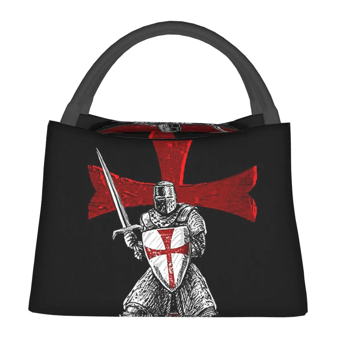 Knight Templar Sword Crusader Lunch Bags Insulated Bento Box Lunch Tote Picnic Bags Cooler Thermal Bag for Woman Kids Work