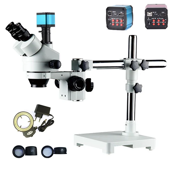 3.5X-90X 14MP Trinocular zoom vision mobile phone repair microscope ophthalmic neurosurgery practice vascular anastomosis