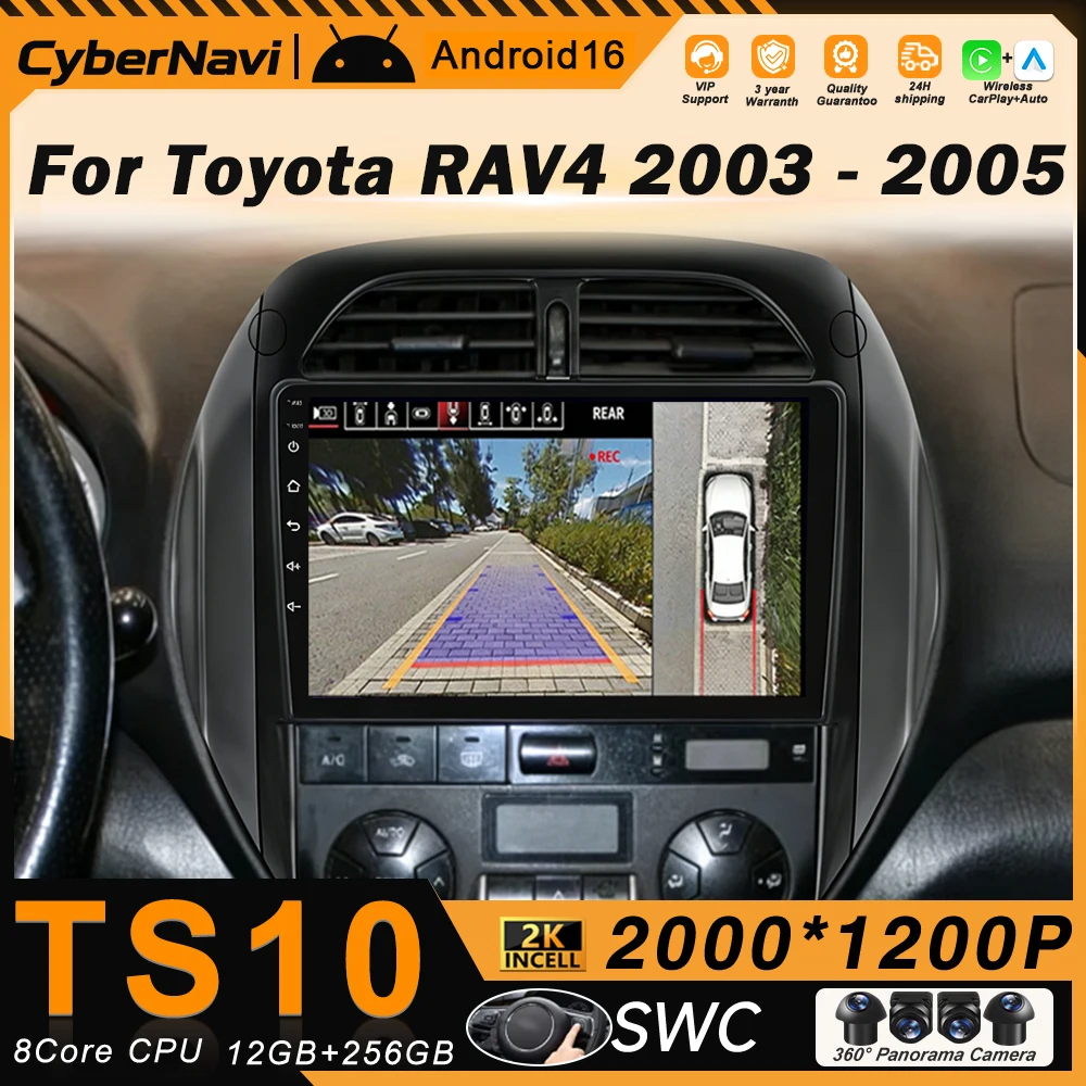 

Автомобильное радио Android с беспроводным CarPlay для Toyota RAV4 2003-2005, интеллектуальные системы CarPlay, Bluetooth, DSP, SWC, RDS, GPS, FM, BT