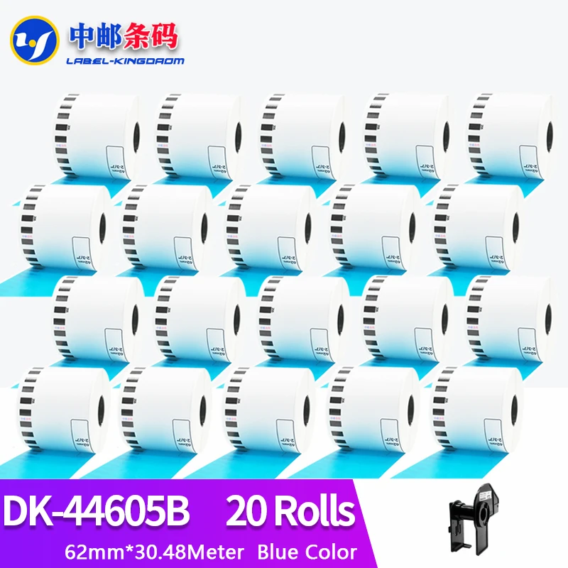 

20 Refill Roll Compatible Brother DK-44605 Blue Label 62mm*30.48M for Printer QL-570/QL-700/QL-800 DK-4605