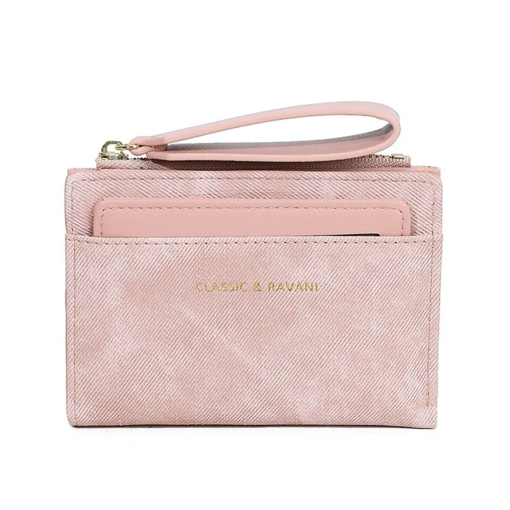 Versatile Solid Color Folding Wallet Multiple Card Classic Women Short Wallet Anti-Splash Water Korean Style PU Card Bag Dating