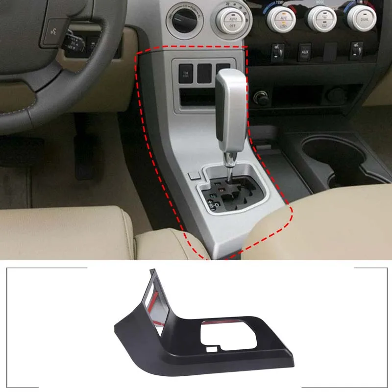 

ABS Matte Black Interior Car Center Control Gear Panel Trim Decorate Cover Accessories Kit For Toyota Tundra Pickup 2007-2013