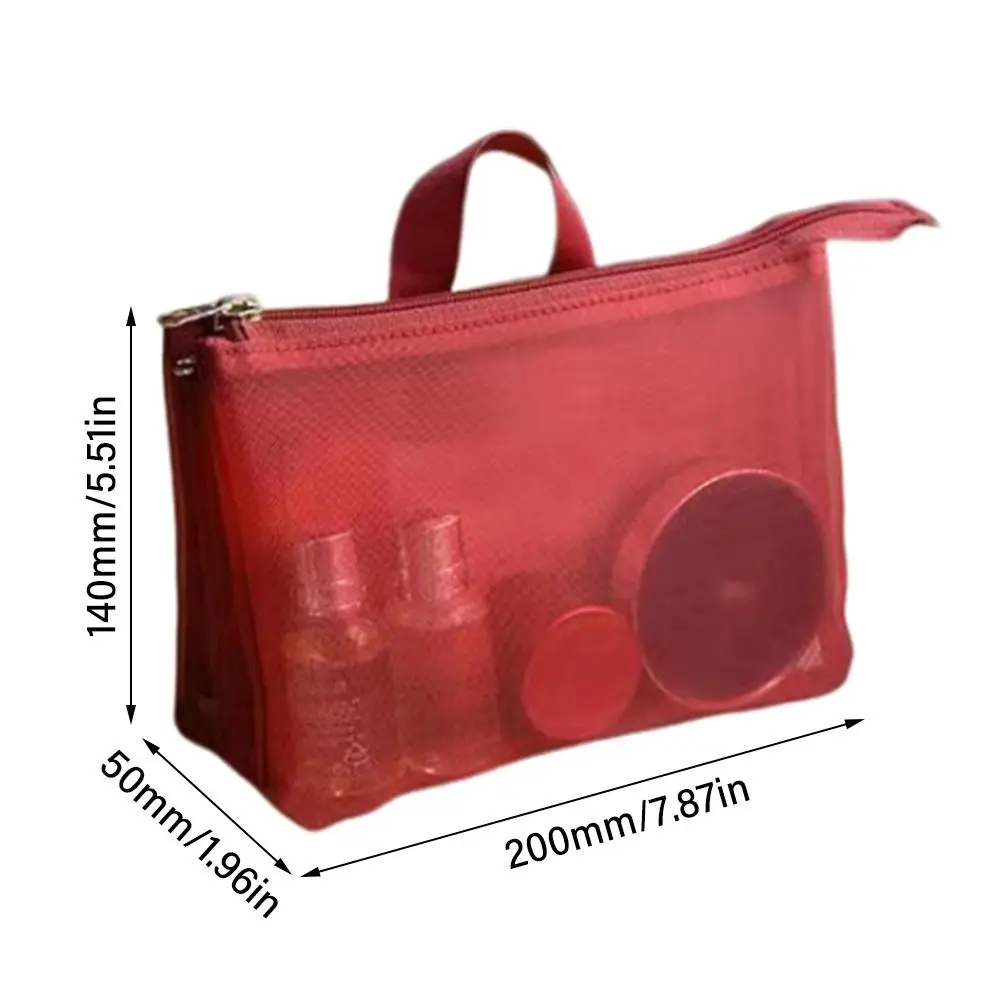 Multifunctional Large Capacity Mesh Handbag High Quality Travel Multilayered Makeup Bags Portable Cosmetic Bag Women