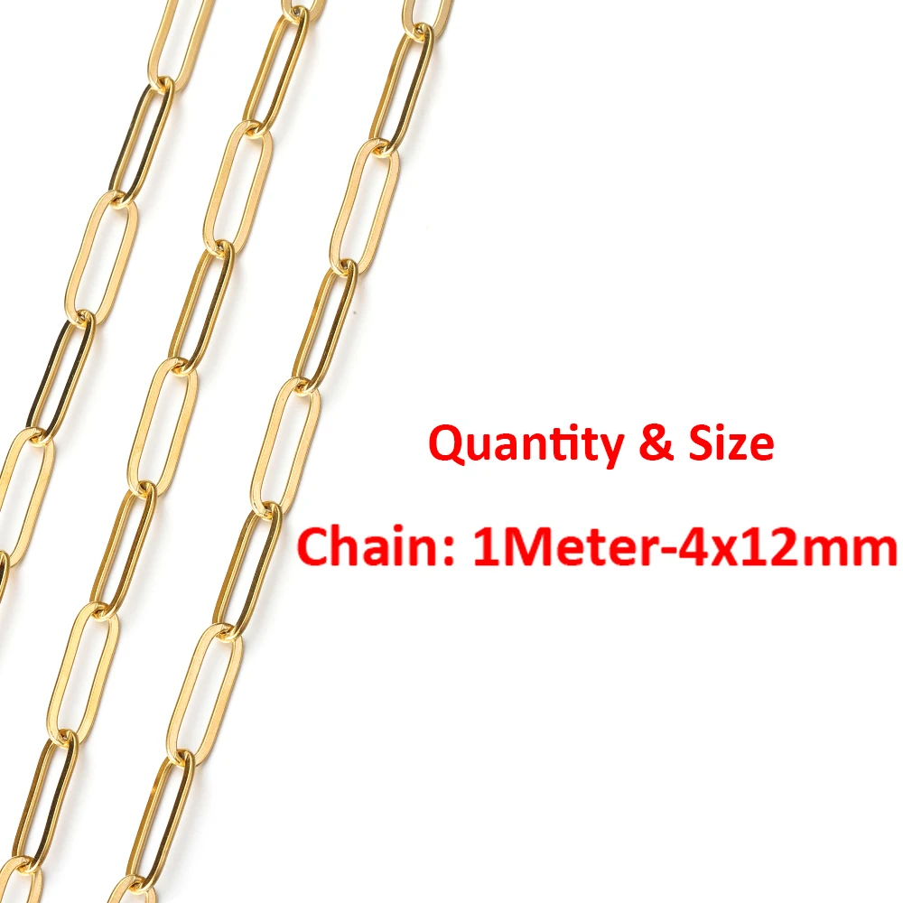 2 Meter 1 Meter Hochwertige Edelstahl-Drehketten für DIY-Halsketten, Armbänder, Kleidung und Schmuckherstellung Zubehör – Detail 3