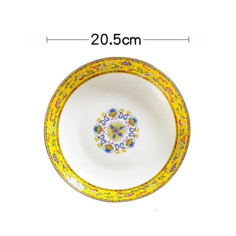 Light Luxury Enamel Ceramic Plate high-end dining table Gold stroke Deep Plate Spaghetti Western Dining plate salad dishes