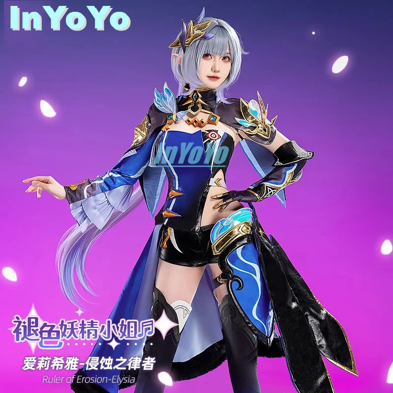 InYoYo Elysia Cosplay Costume Honkai Impact 3 Ruler Of Erosion Game Suit Gorgeous Uniform Dress Halloween Party Outfit Women New