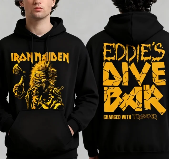 سترة Iron Maiden 2026 Run for Your Lives World Tour للذكور والإناث ذات قلنسوة تذكارية على الوجهين