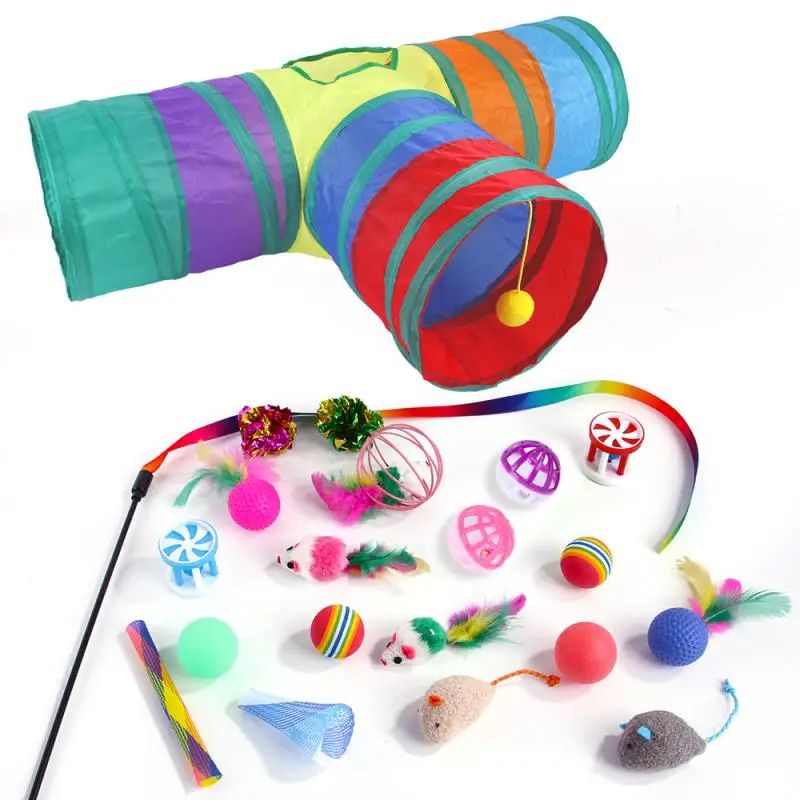 Interactive Play Promote Exercise Variety Of Toys Colorful Must-have Versatile In-demand Fun Toys For Cats Trendy Rainbow Tunnel