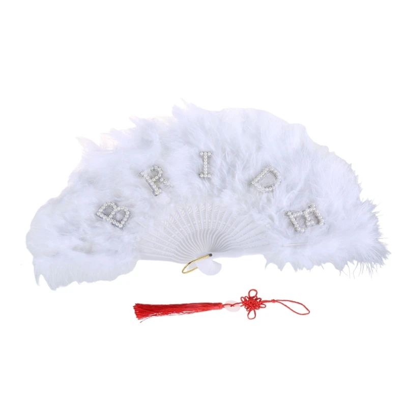 White Hand Fans Folded  Fan Handmade Fans Dance Bride Wedding Decoration Performances Party Props Room Ornaments