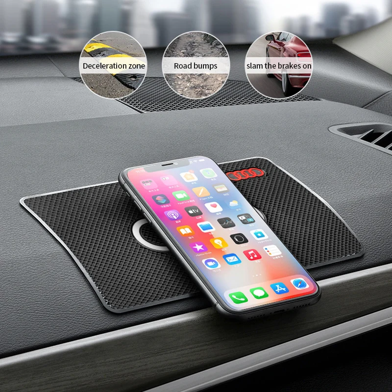 For Audi Sline A4 A3 B5 B6 A5 A6 C6 C5 A1 A7 A8 Q2 Car Anti-Slip Mat Pad Rubber Mobile Sticky Dashboard Phone Stand Non-Slip Mat