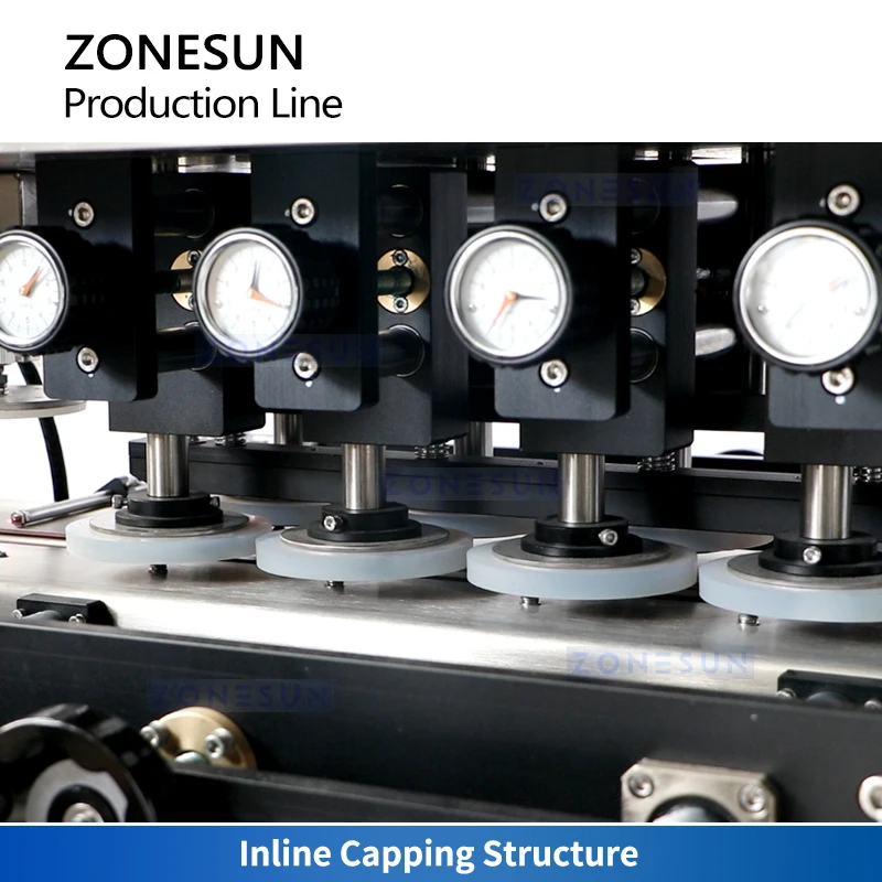 Zonesun ZS-FAL180U5 Automatic Syrup Bottling Line Piston Filler High Speed Capping Machine Round Bottle Label Applicator