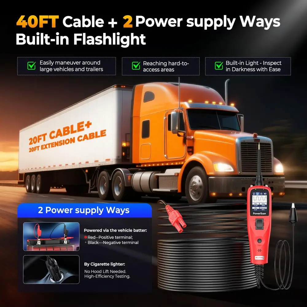 Automotive Circuit Tester 2.0, 12-24V Power Circuit Probe Tool, Auto Electrical Short Open Circuit Indicator, AC/DC/Resi/Compone